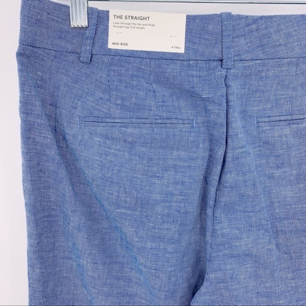 Ann Taylor The Straight Chambray Linen Blend Pants